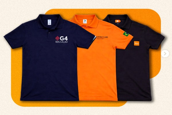 Uniformes polo personalizados — G4, Creche, Itaú